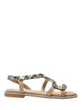 Moda in Pelle Nyssa Suede Embellished Strappy Footbed Sandals, Stone
