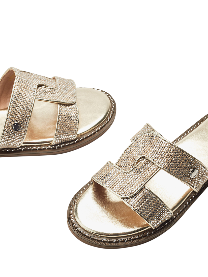 Product image 3 of 4, which shows Moda in Pelle Lupin Slider Sandals, Gold, 3