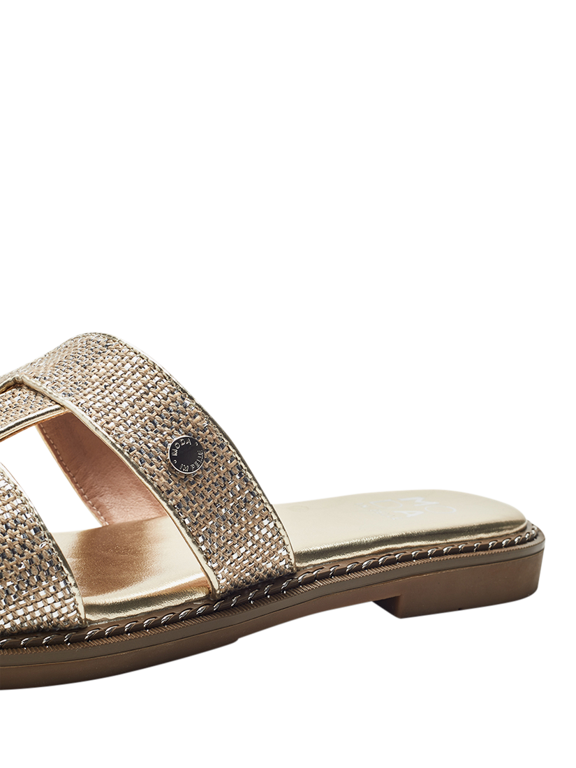 Product image 4 of 4, which shows Moda in Pelle Lupin Slider Sandals, Gold, 3
