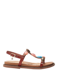 Moda in Pelle Nicca Embellished T-Bar Sandals, Tan