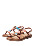 Moda in Pelle Nicca Embellished T-Bar Sandals, Tan