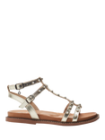 Moda in Pelle Limbah Leather Embellished Gladiator Sandals, Gold