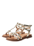 Moda in Pelle Limbah Leather Embellished Gladiator Sandals, Gold