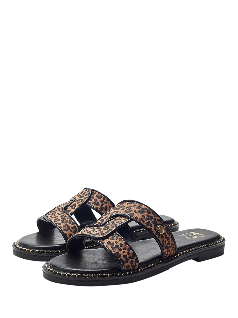 Product image 2 of 4, which shows Moda in Pelle Lupin Slider Sandals, Leopard, 3