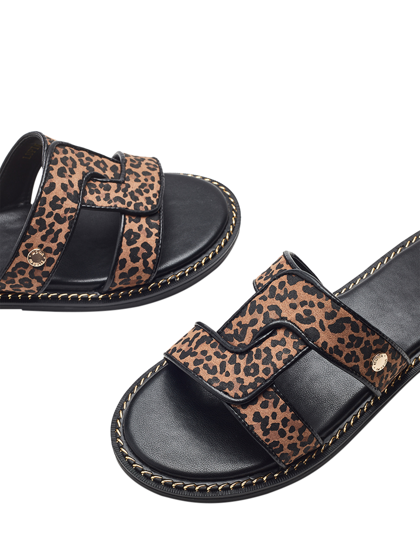 Product image 3 of 4, which shows Moda in Pelle Lupin Slider Sandals, Leopard, 3