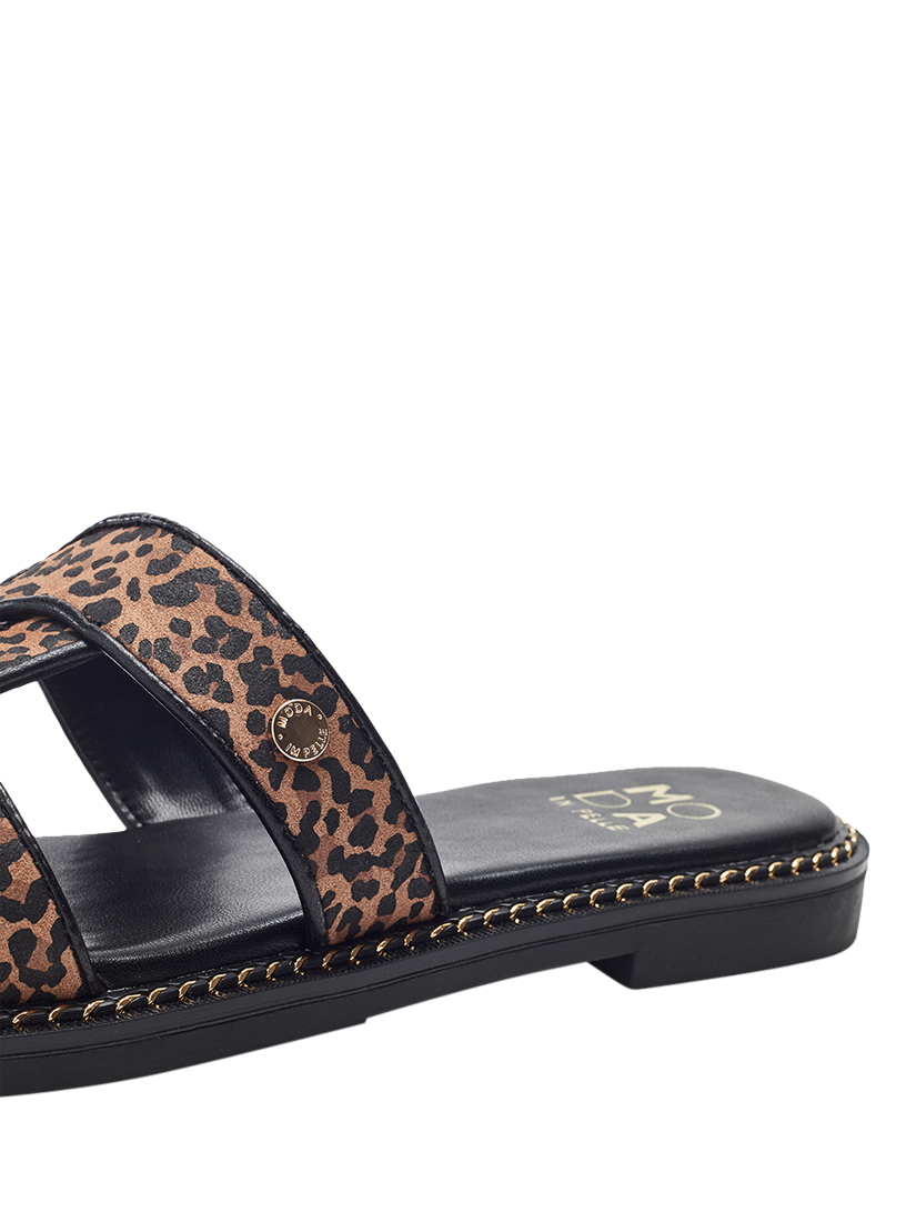 Product image 4 of 4, which shows Moda in Pelle Lupin Slider Sandals, Leopard, 3