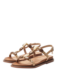 Moda in Pelle Nicca Embellished T-Bar Sandals, Off White