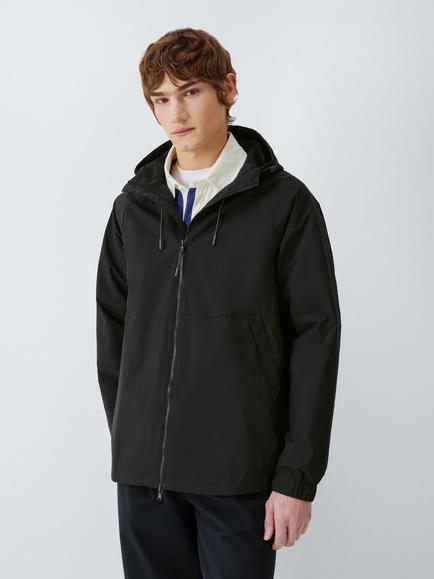 John Lewis Showerproof Hooded Jacket, Black