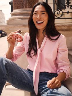 NRBY Mayara Tie Neck Shirt, Pink