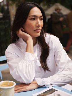 NRBY Romi Poplin Sleeve Top, White - view 2, White