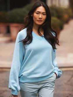 NRBY Vida Garment Dyed Jumper, Aqua