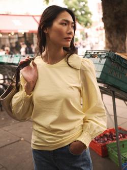 NRBY Teddy Shirred Cuff Top, Yellow