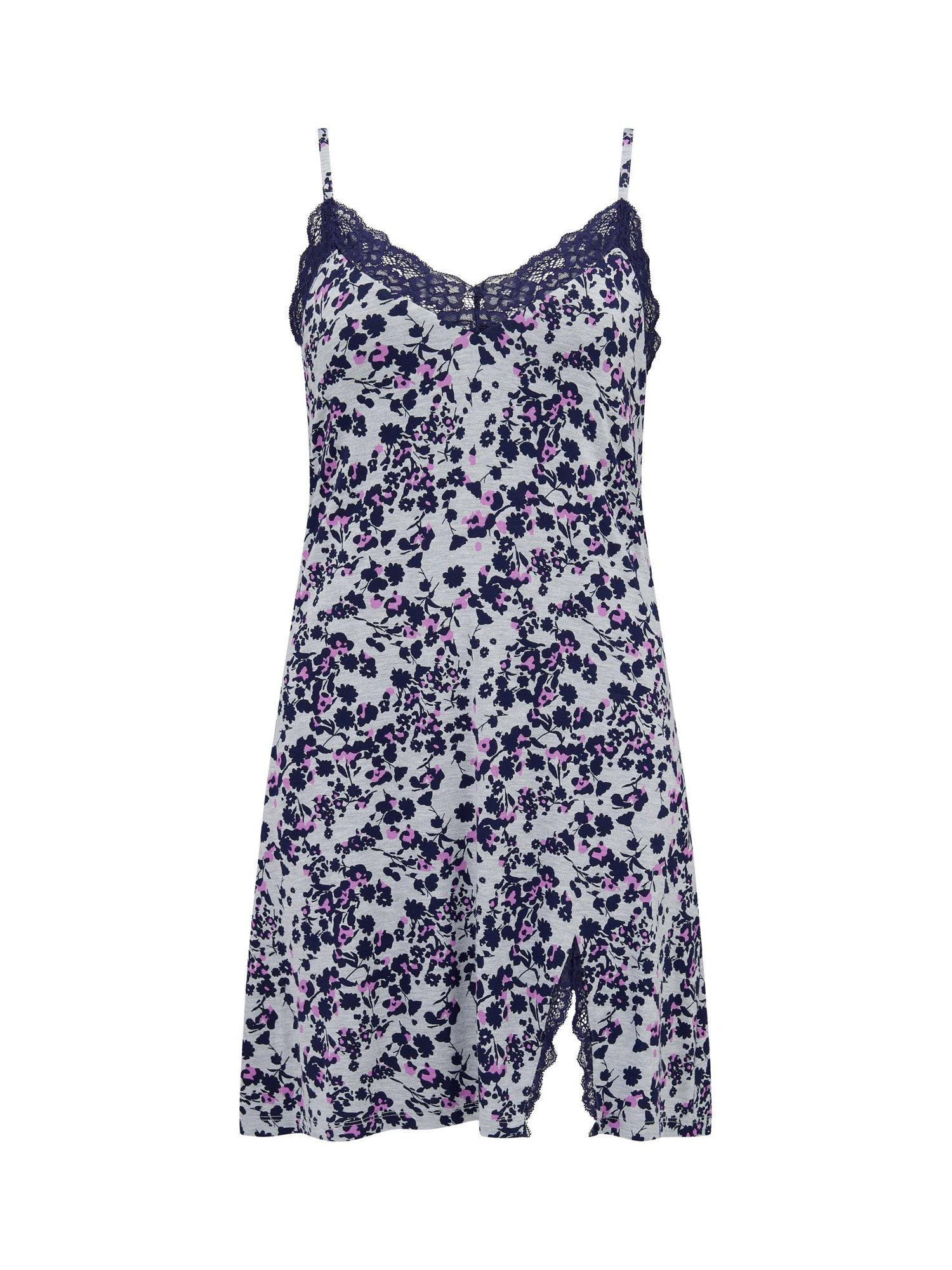 Product image 7 of 8, which shows Pour Moi Sofa Loves Floral Lace Chemise, Grey/Multi, 8