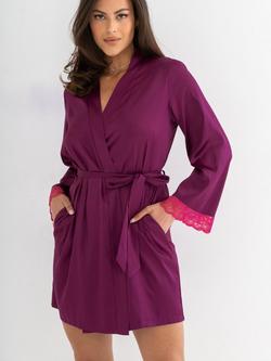 Pour Moi Dusk Short Dressing Gown, Berry/Pink