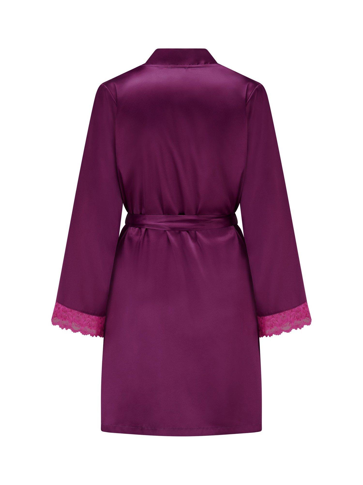Product image 9 of 9, which shows Pour Moi Dusk Short Dressing Gown , Berry/Pink, 8