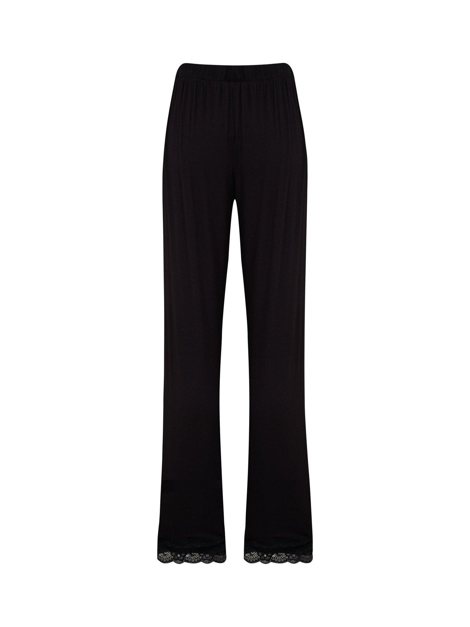 Product image 8 of 9, which shows Pour Moi Sofa Loves Lace Pyjama Bottoms, Black, 8