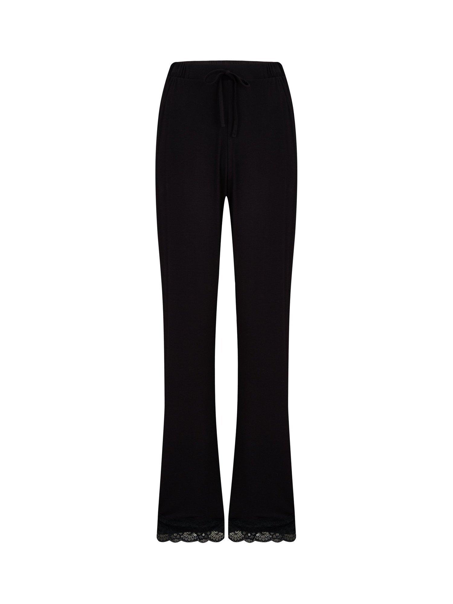 Product image 9 of 9, which shows Pour Moi Sofa Loves Lace Pyjama Bottoms, Black, 8