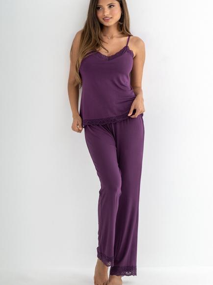 Pour Moi Sofa Loves Lace Pyjama Bottoms, Plum