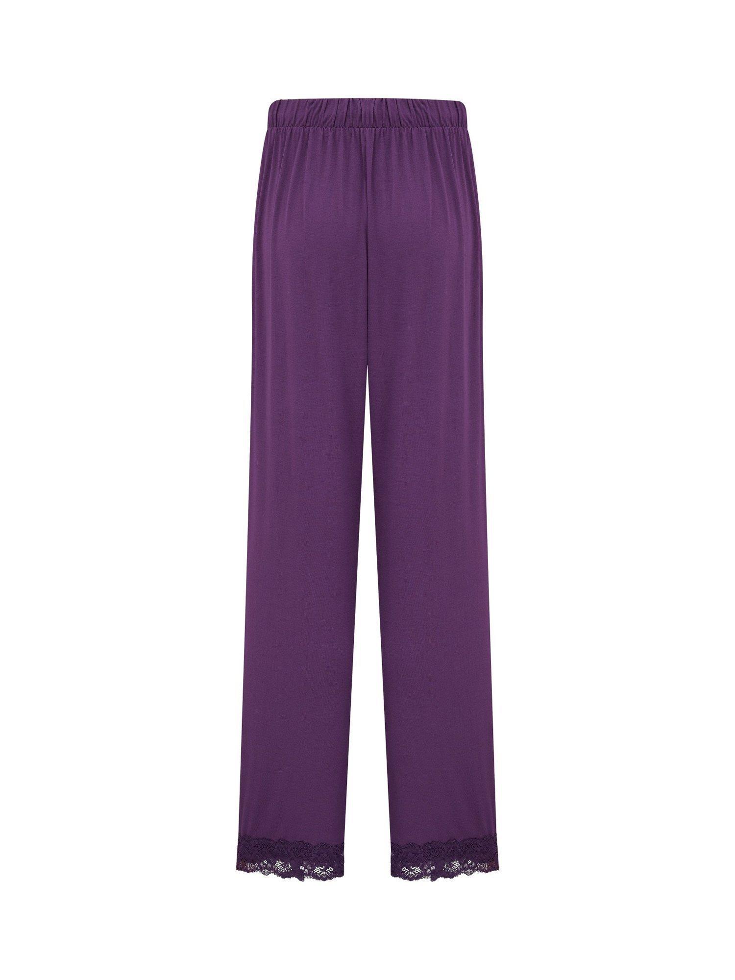 Product image 7 of 7, which shows Pour Moi Sofa Loves Lace Pyjama Bottoms, Plum, 8
