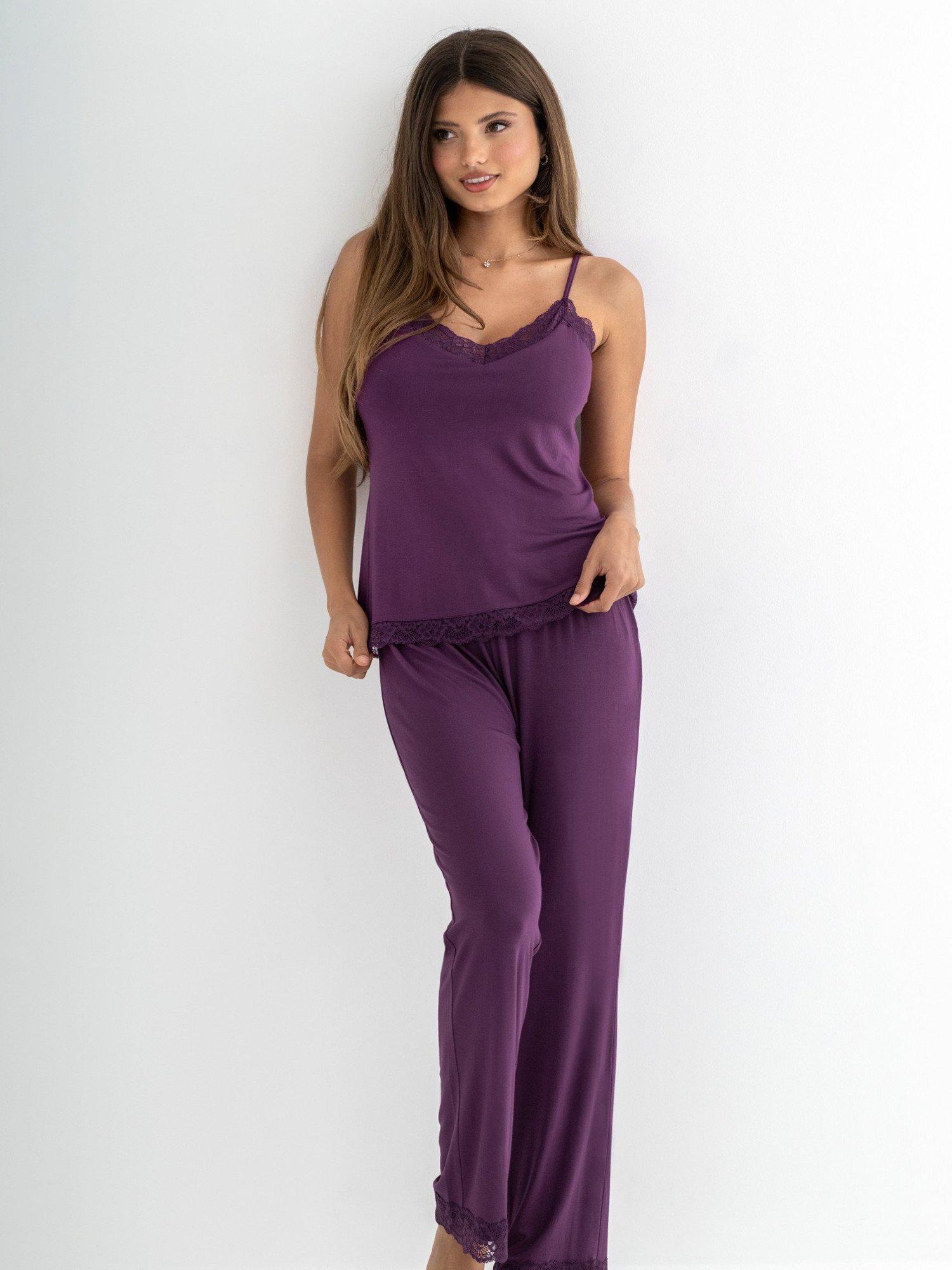Product image 2 of 11, which shows Pour Moi Sofa Loves Lace Hidden Support Cami, Plum, 8
