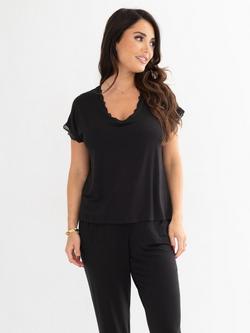 Pour Moi Sofa Loves Lace Hidden Support T-Shirt, Black - view 2, Black