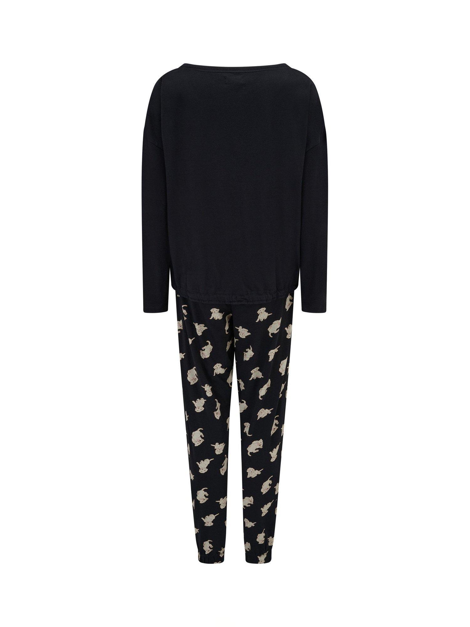 Product image 11 of 11, which shows Pour Moi Jersey Cotton Dog Pyjama Set , Black, 8