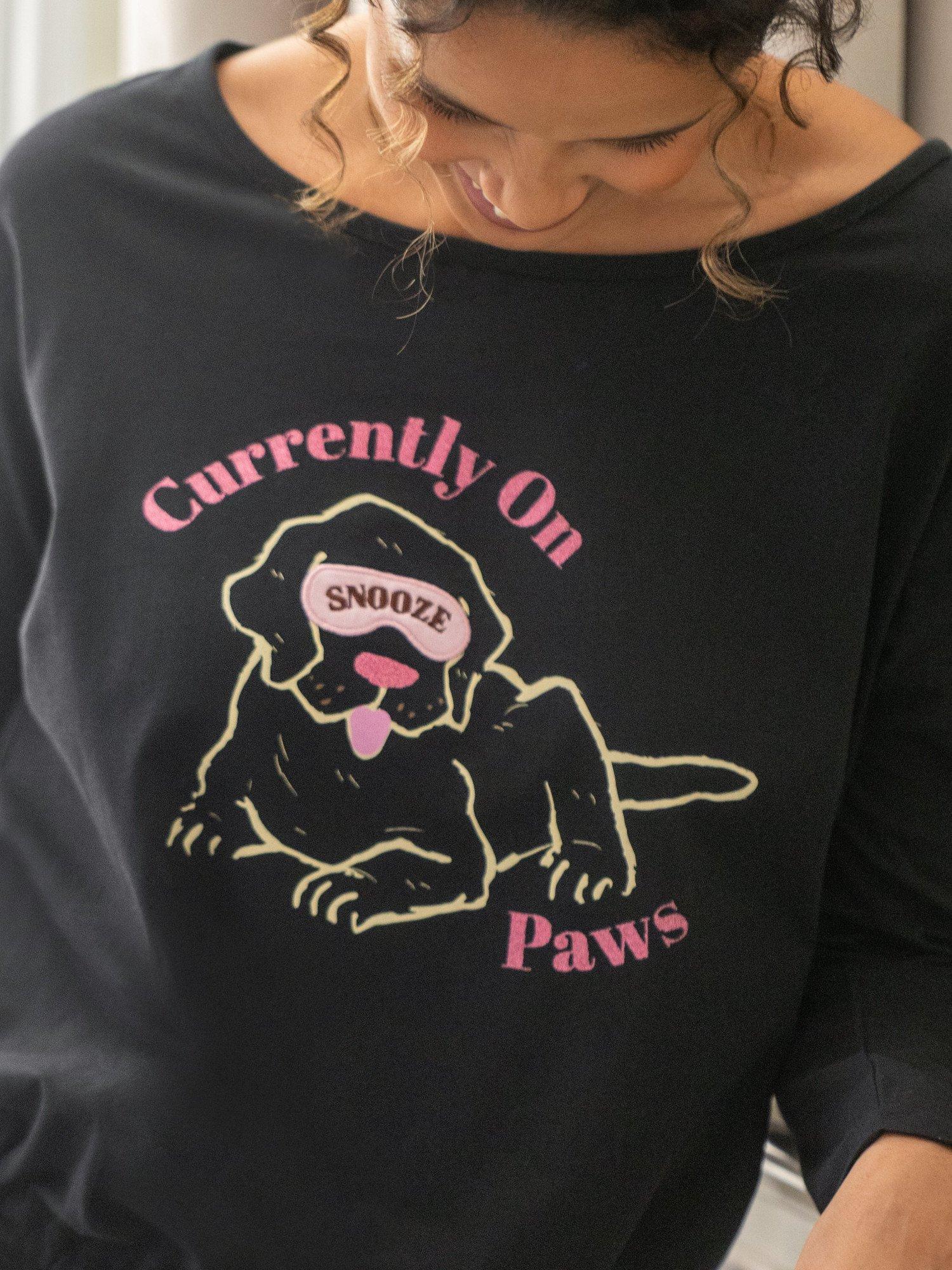 Product image 7 of 11, which shows Pour Moi Jersey Cotton Dog Pyjama Set , Black, 8