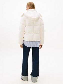 Tommy Jeans Alaska Shiny Down Longline Puffer Jacket - view 2, Ancient White