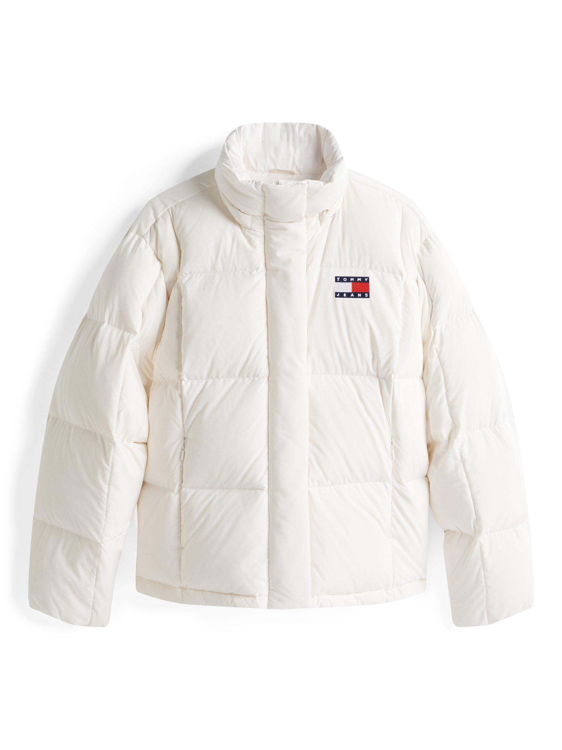 Product image 4 of 5, which shows Tommy Jeans Alaska Shiny Down Longline Puffer Jacket, Ancient White, S