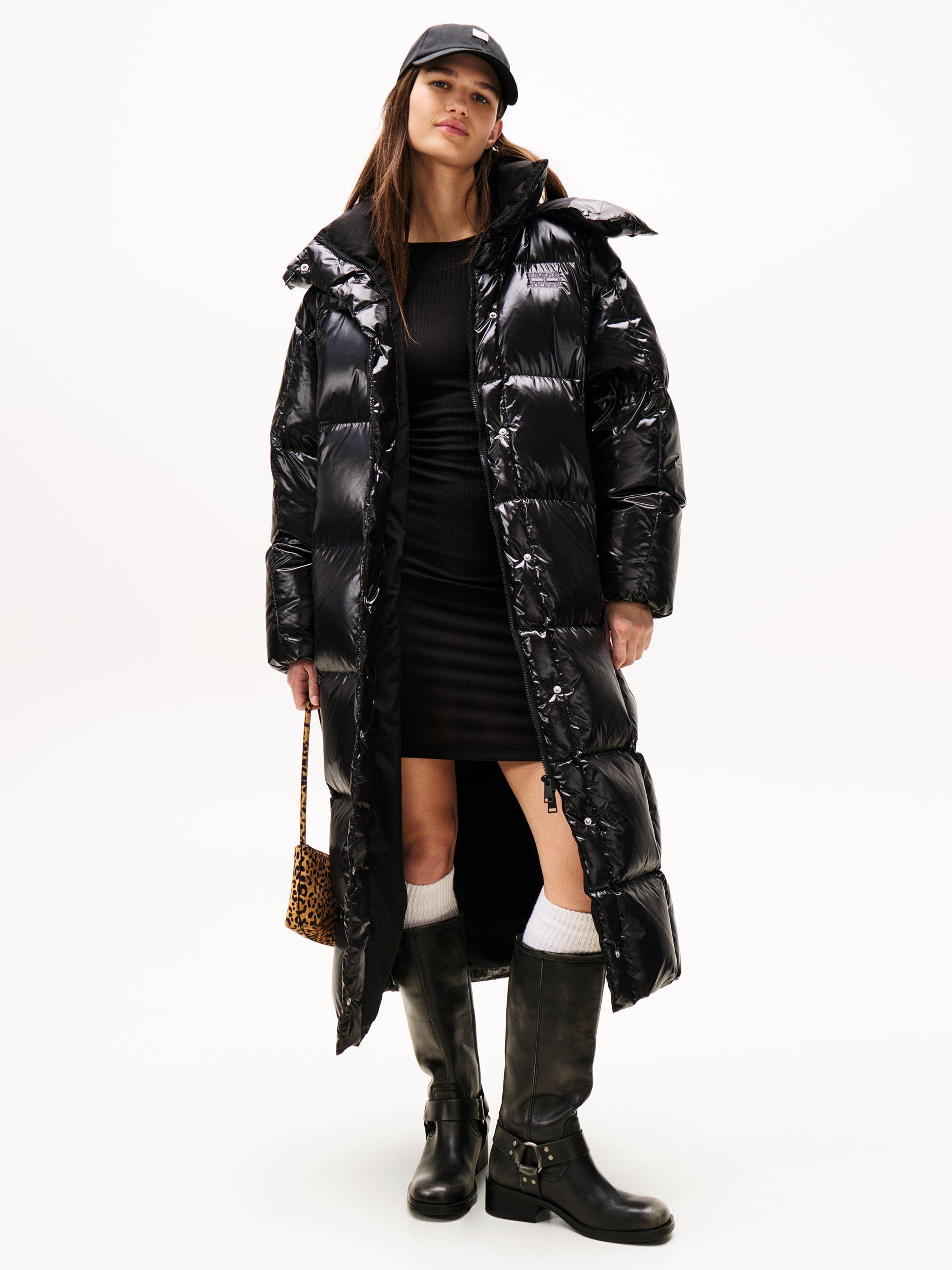 Tommy Hilfiger Alaska Shiny Down Longline Puffer Coat, Black