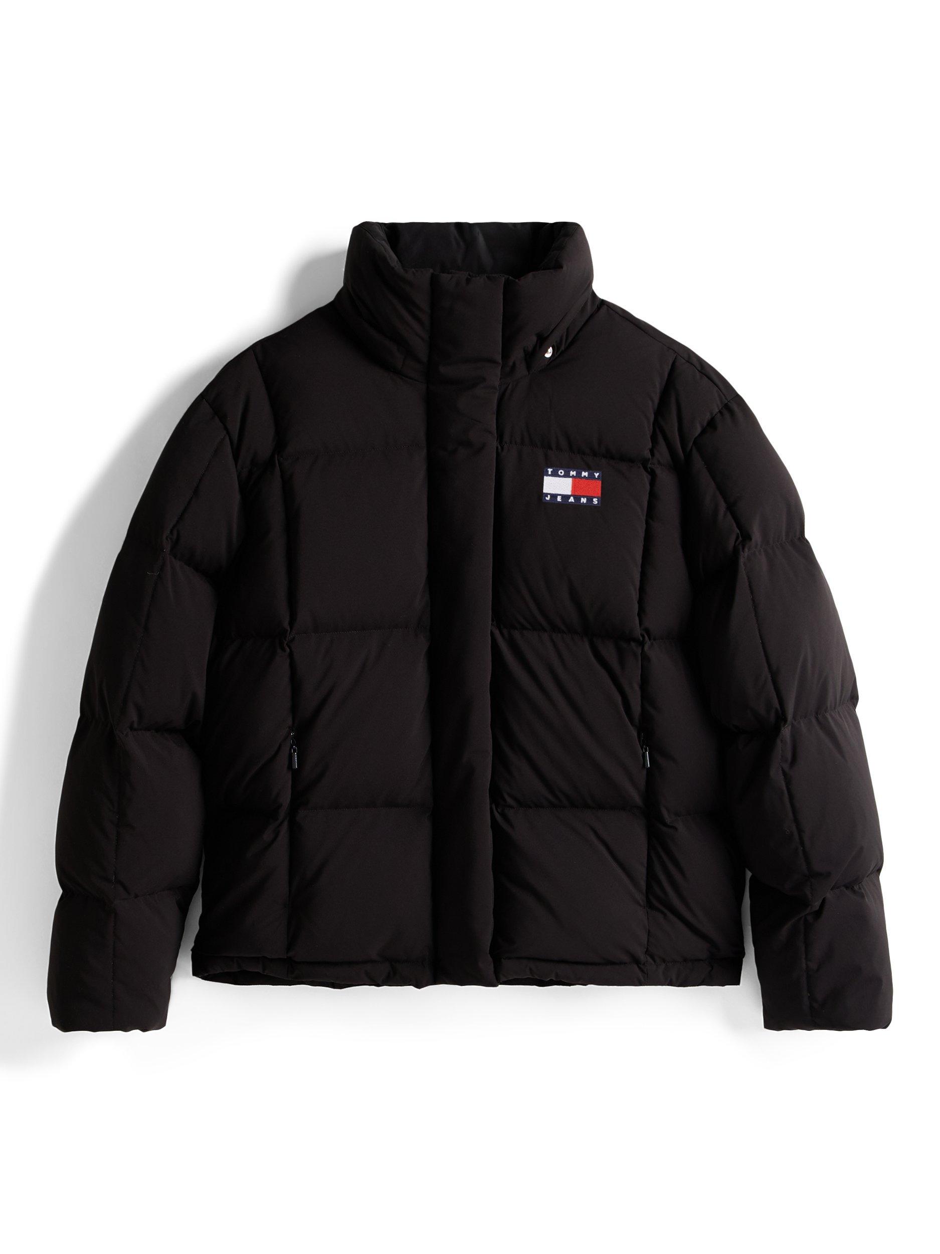 Product image 5 of 5, which shows Tommy Jeans Alaska Shiny Down Longline Puffer Jacket, Black, XL