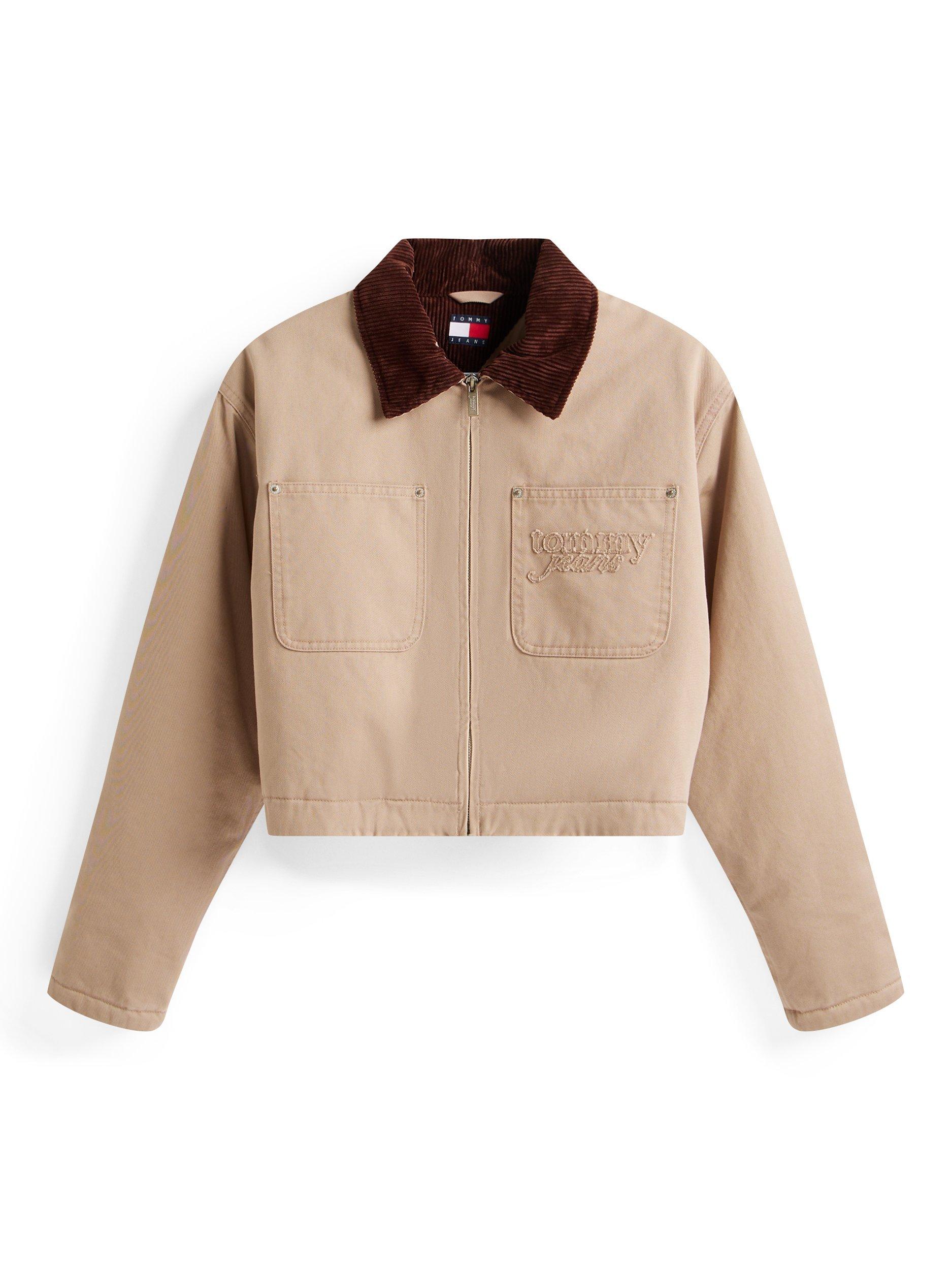 Product image 6 of 6, which shows Tommy Jeans Cropped Utility Jacket, Malted Milk, XS