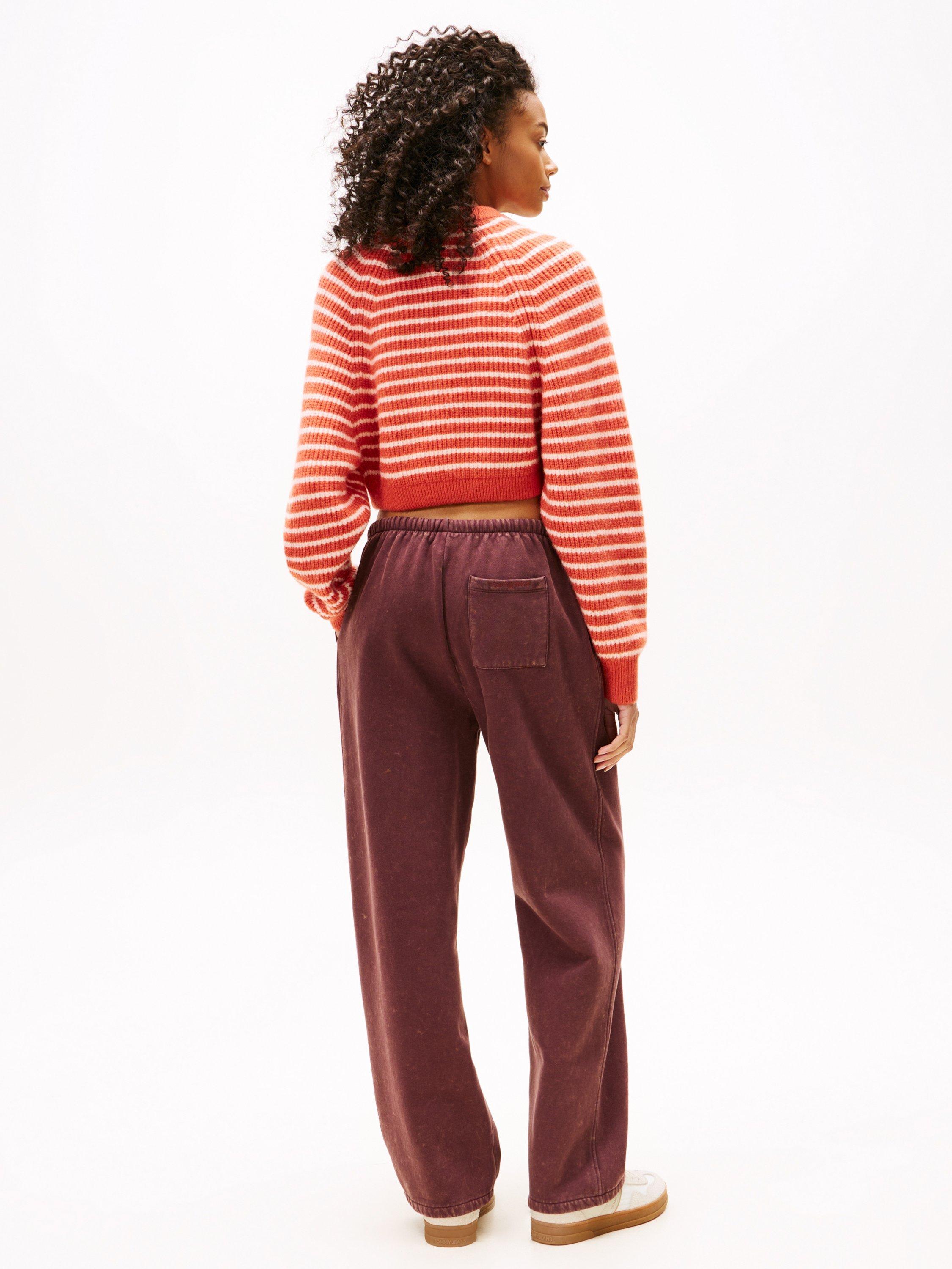 Product image 2 of 5, which shows Tommy Hilfiger Badged Wool Boxy Jumper, Orange/Multi, XS