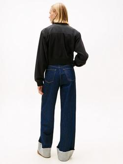 Tommy Jeans Contrast Panel Polar Fleece Sweatshirt, Black - view 2, Black