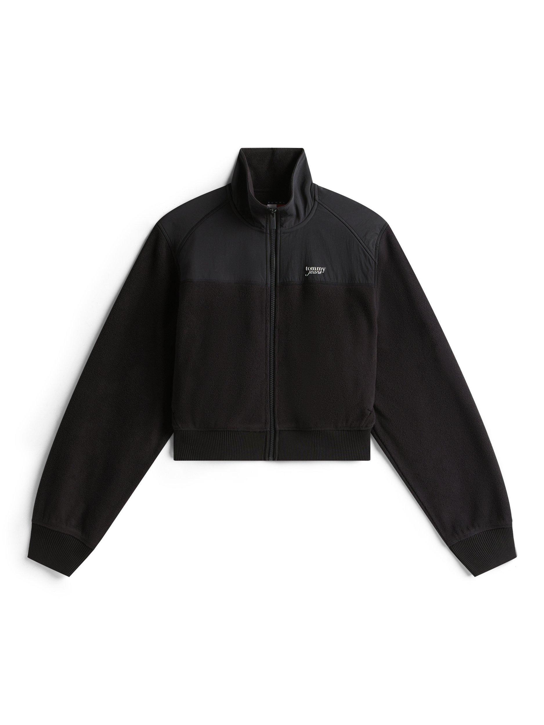 Product image 4 of 5, which shows Tommy Jeans Contrast Panel Polar Fleece Sweatshirt, Black, S