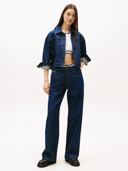 Tommy Jeans Mia Relaxed Fit Straight Jeans, Dark Blue - view 2, Dark Blue