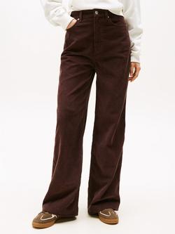 Tommy Jeans Claire Wide Leg Corduroy Trousers, Rich Brown, Rich Brown