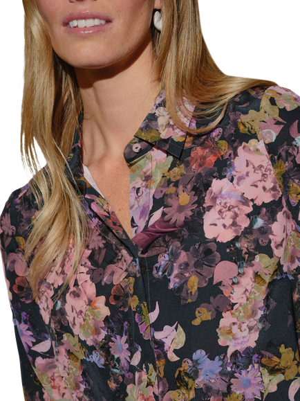 Pure Collection Floral Pure Silk Shirt, Multi - view 2, Multi