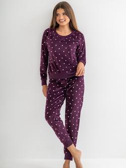 Pour Moi Cosy Fleece Sweatshirt & Joggers Pyjama Set, Plum/White