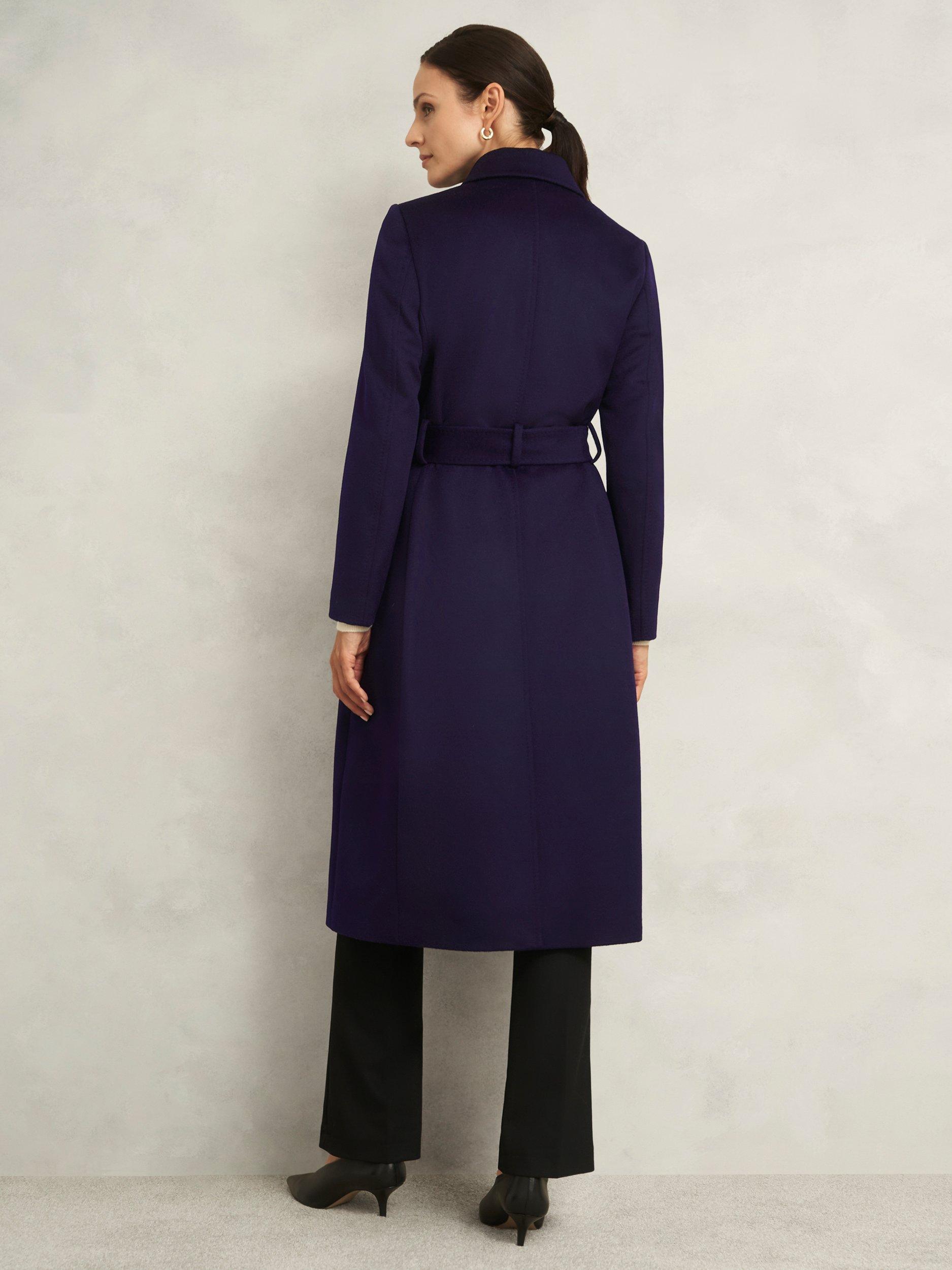 Product image 2 of 7, which shows Hobbs Livia Wool Coat, Midnight Purple, 8