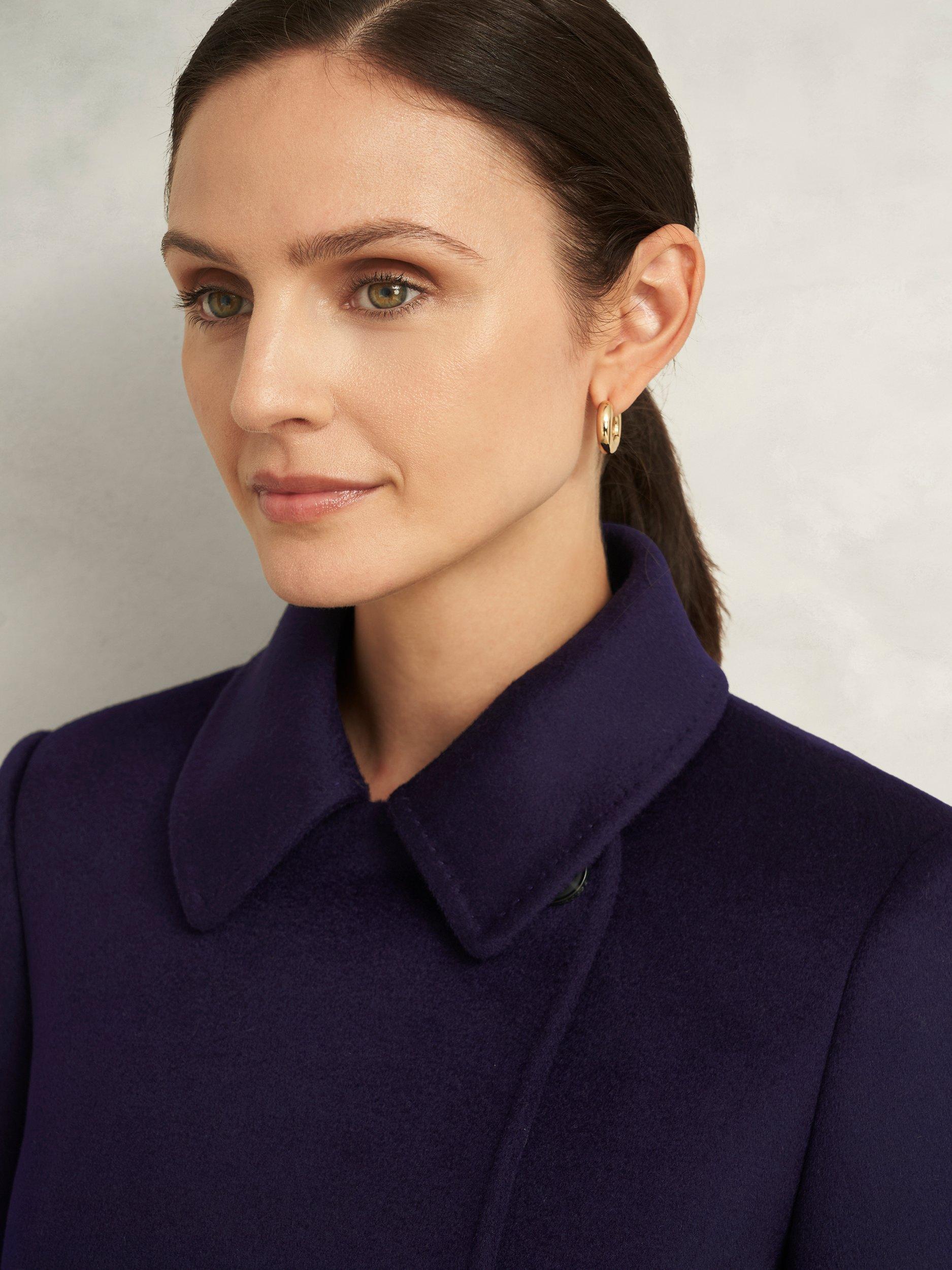 Product image 3 of 7, which shows Hobbs Livia Wool Coat, Midnight Purple, 8