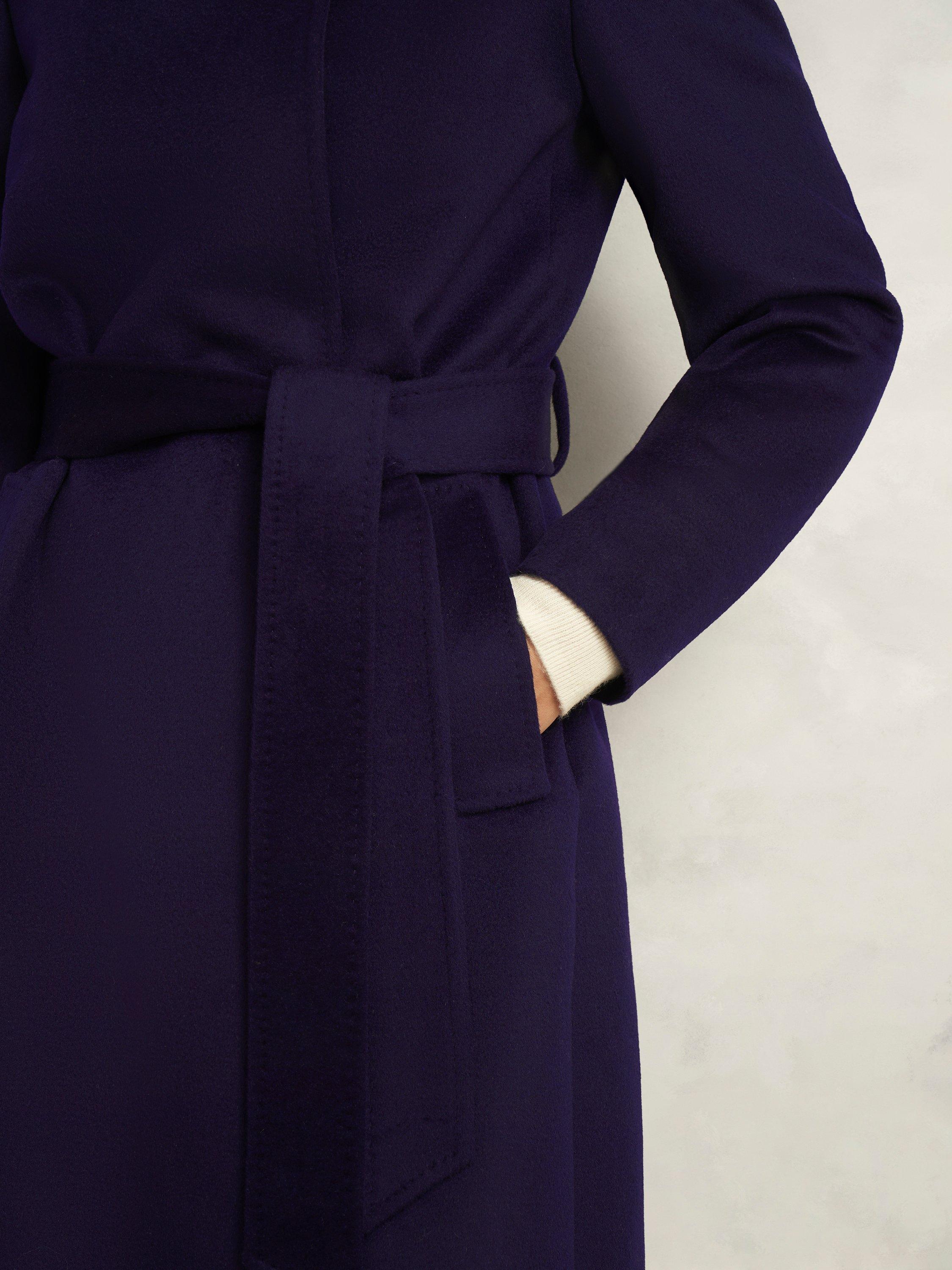 Product image 6 of 7, which shows Hobbs Livia Wool Coat, Midnight Purple, 8