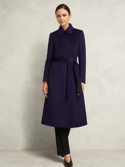 Hobbs Petite Livia Wool Coat, Midnight Purple