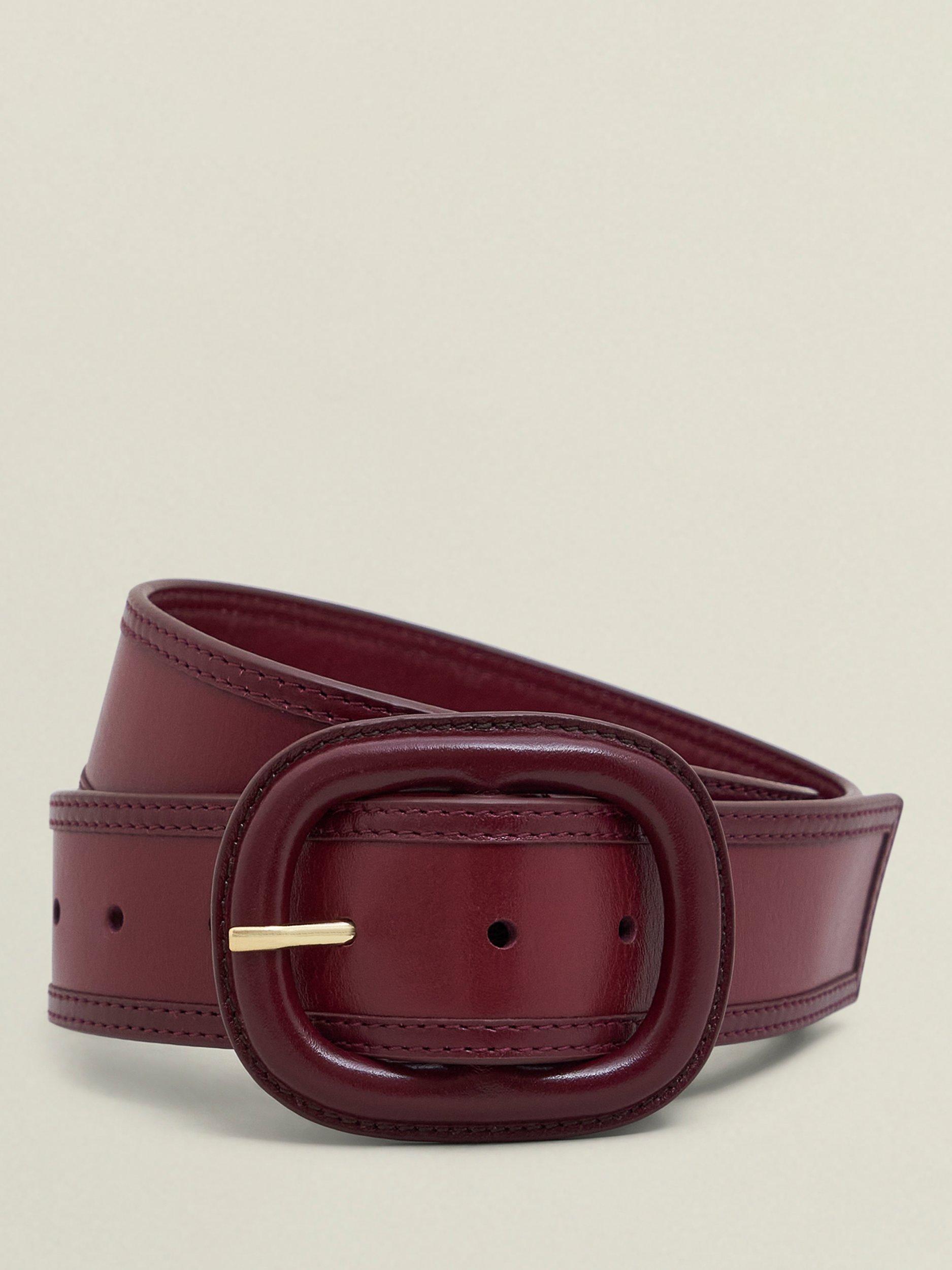 Product image 1 of 3, which shows Hobbs Mallory Leather Belt, Beryl Red, M
