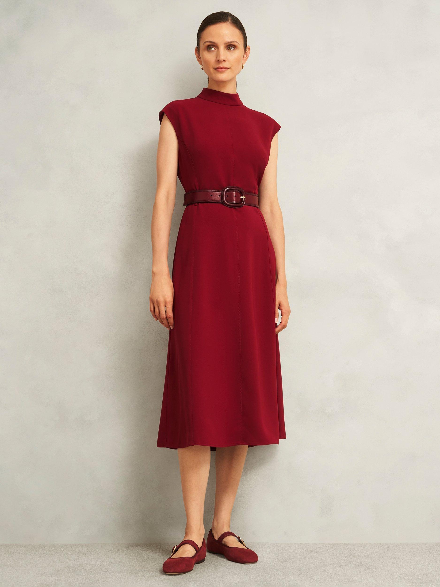 Product image 2 of 3, which shows Hobbs Mallory Leather Belt, Beryl Red, M