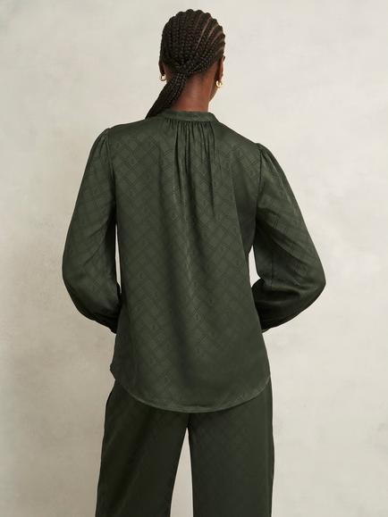 Hobbs Lucia Insignia Top, Olive Green - view 2, Olive Green