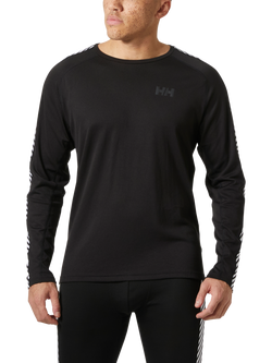 Helly Hansen Men's Lifa Active Crew Base Layer, 990 Black, 990 Black