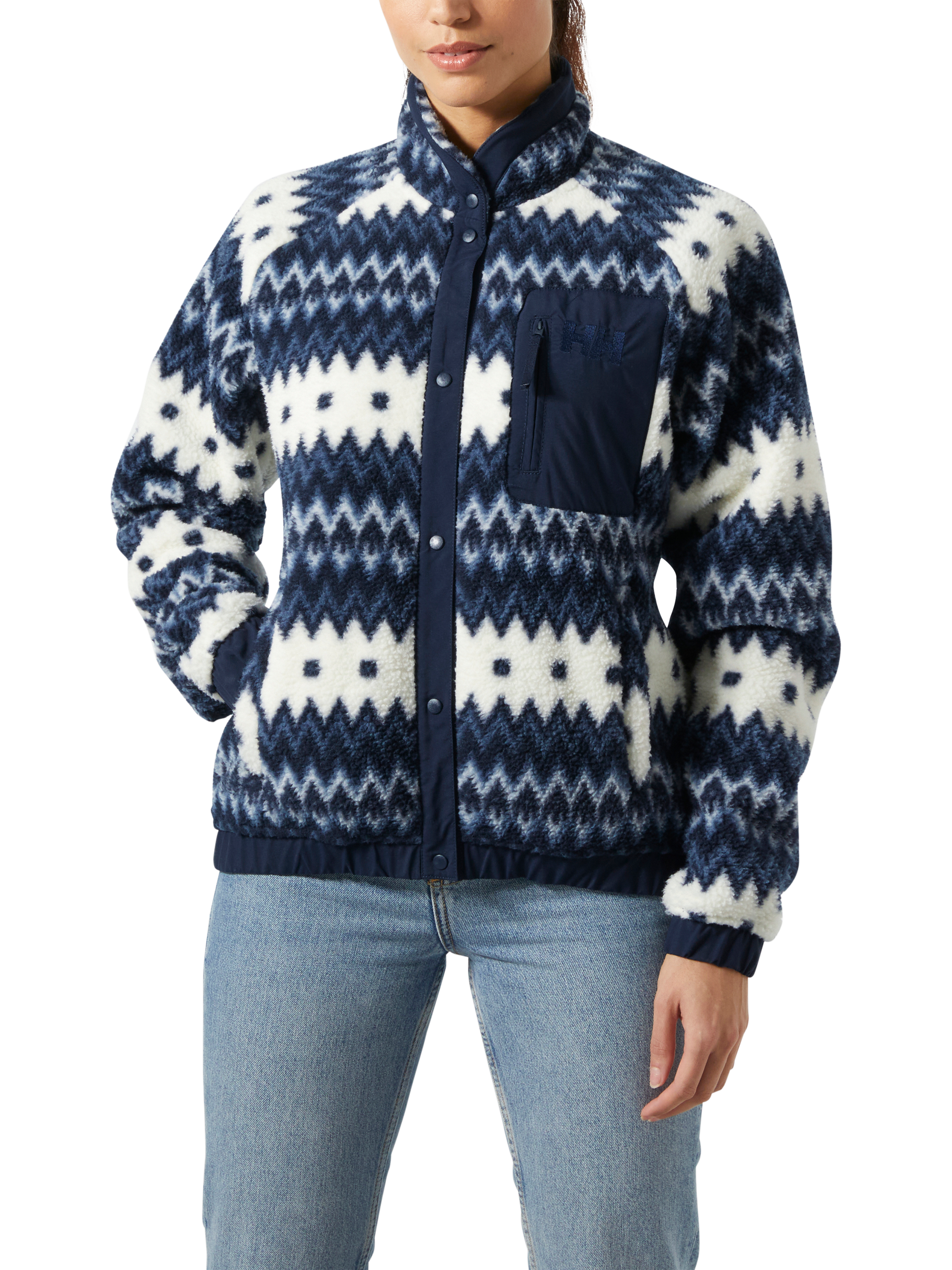 Product image 1 of 3, which shows Helly Hansen Imperial Printed Fleece, Navy, XL