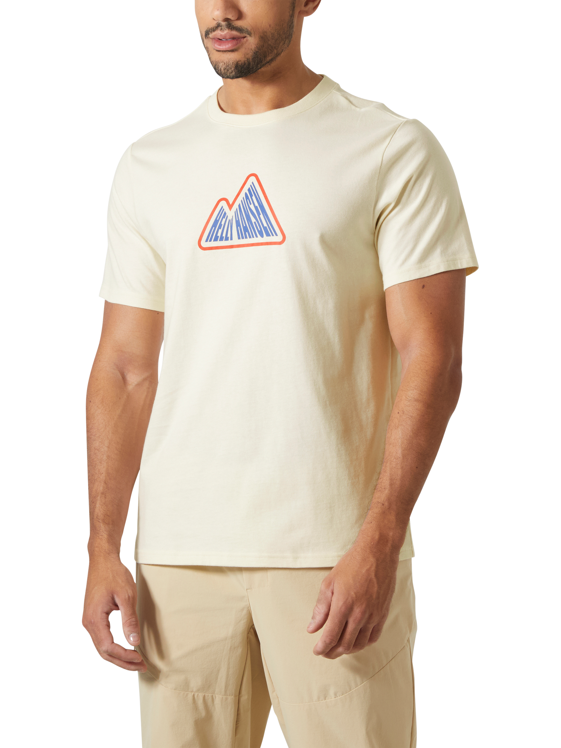 Product image 1 of 3, which shows Helly Hansen Men's Massif Graphic T-Shirt, Snow, S