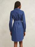 Hobbs Francesca Denim Mini Dress, Mid Wash Blue